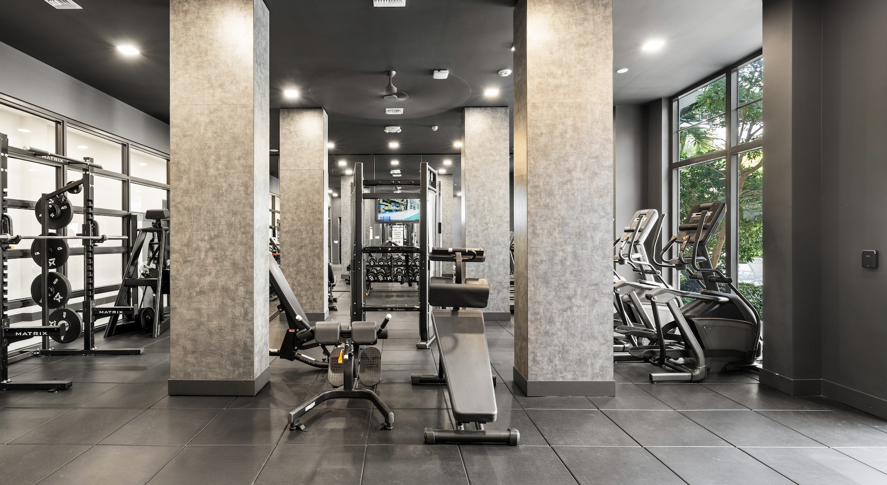 Open and well-lit fitness center