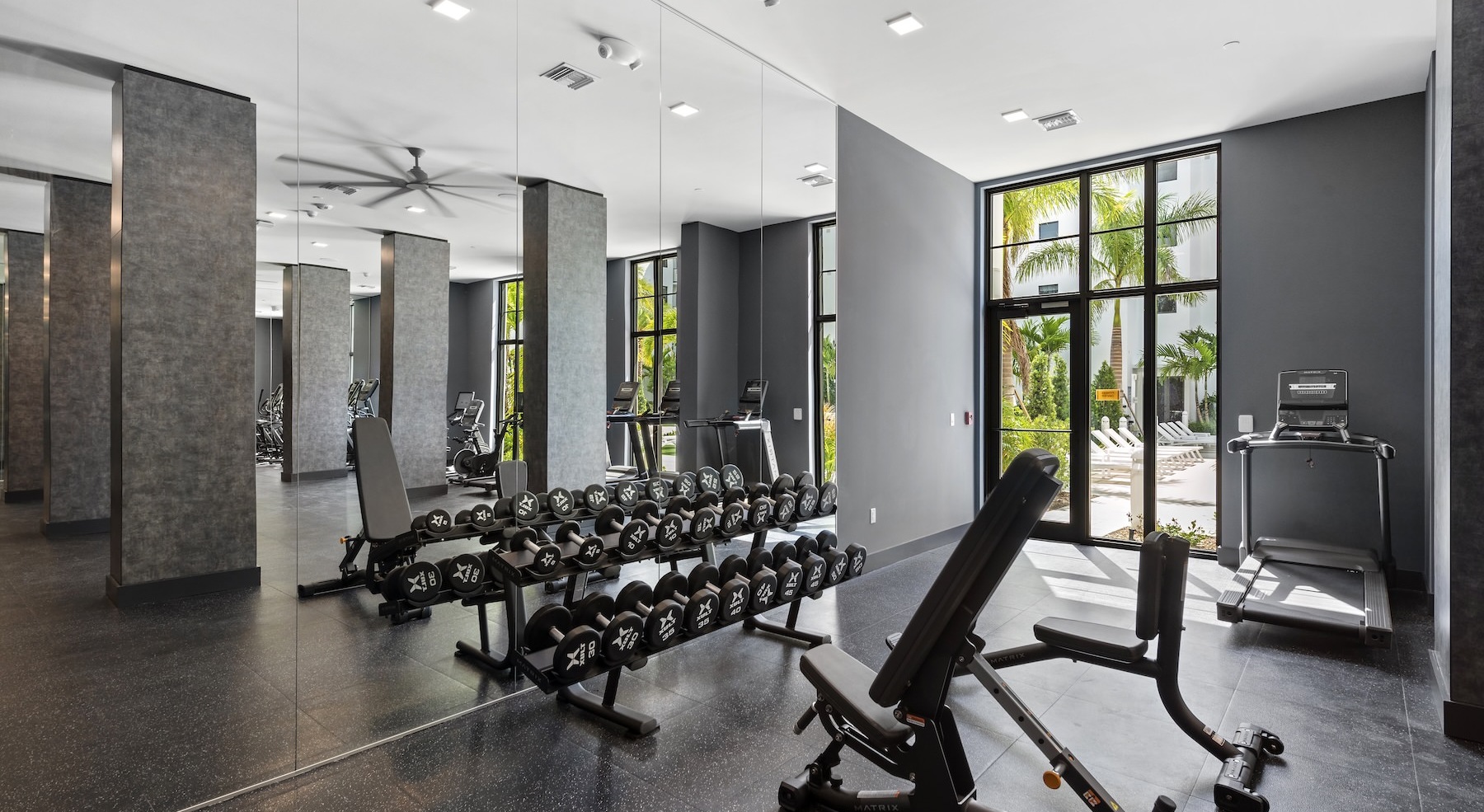 fitness center with ample machines