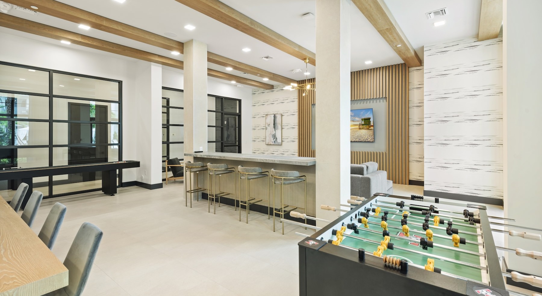 game room with foosball