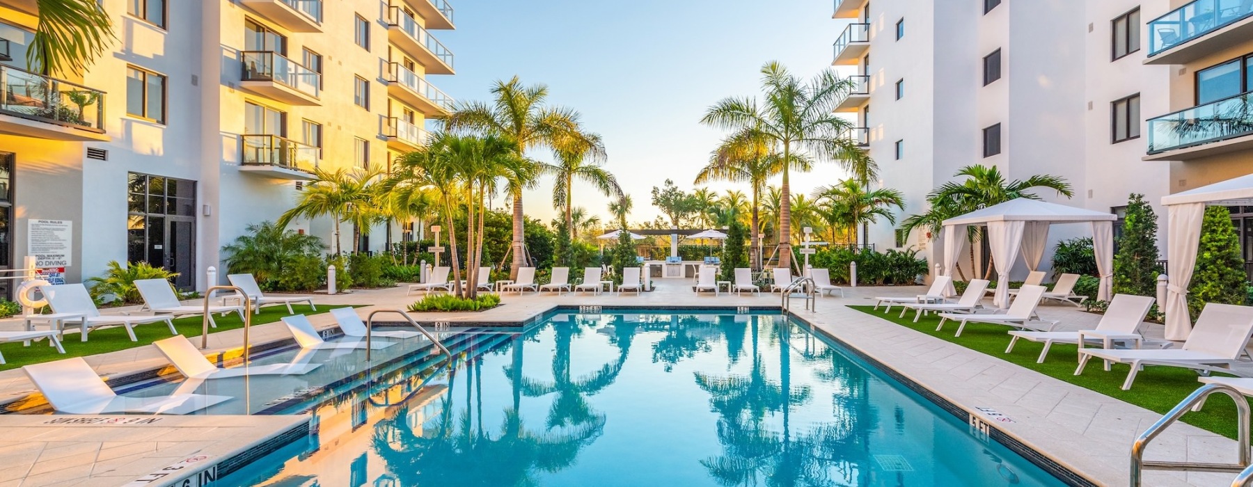 pool with lounge chairs